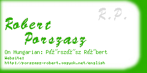 robert porszasz business card